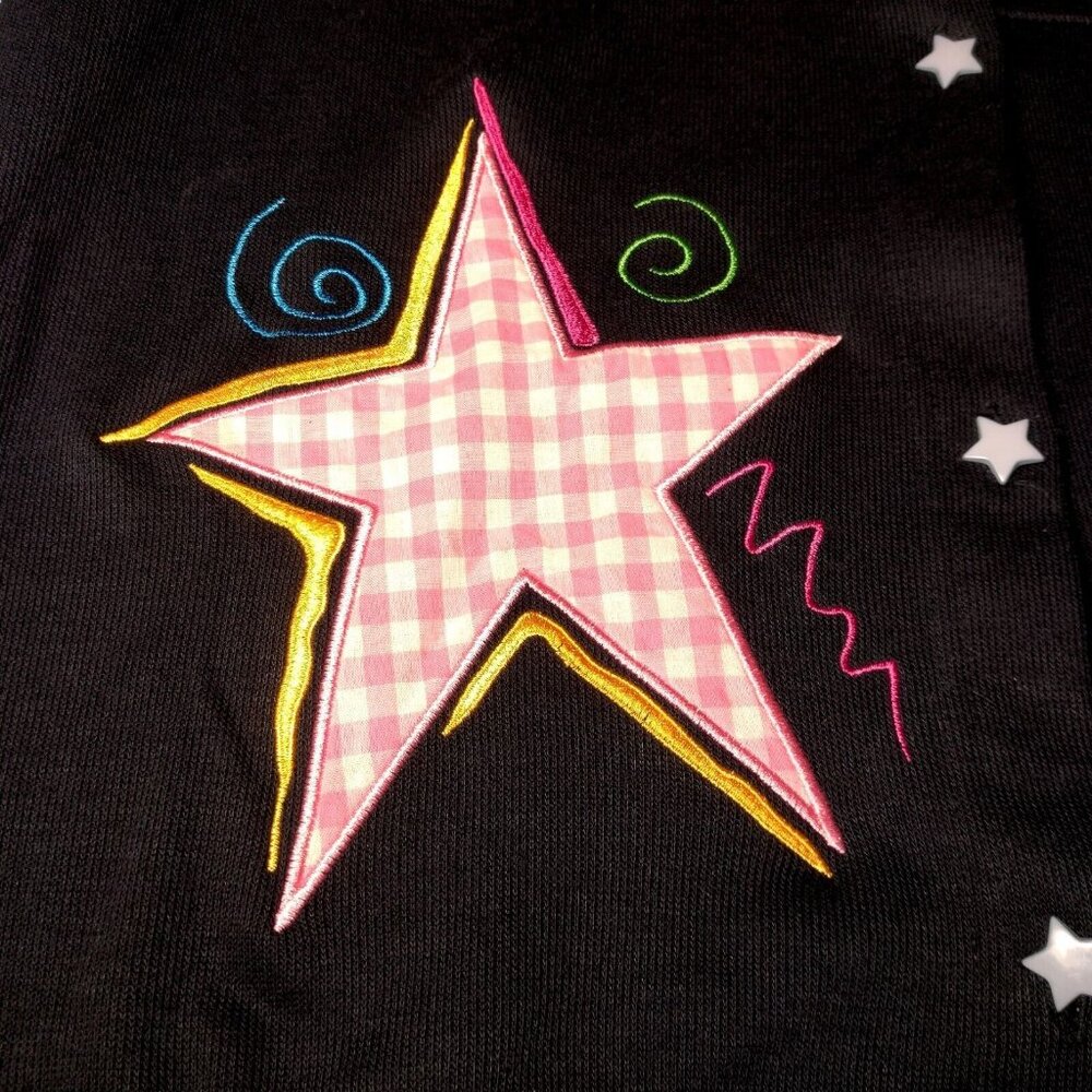 Onque Casuals Shirt Women L Knit Cardigan Star Button Up Gingham Vintage Stars - Picture 11 of 12